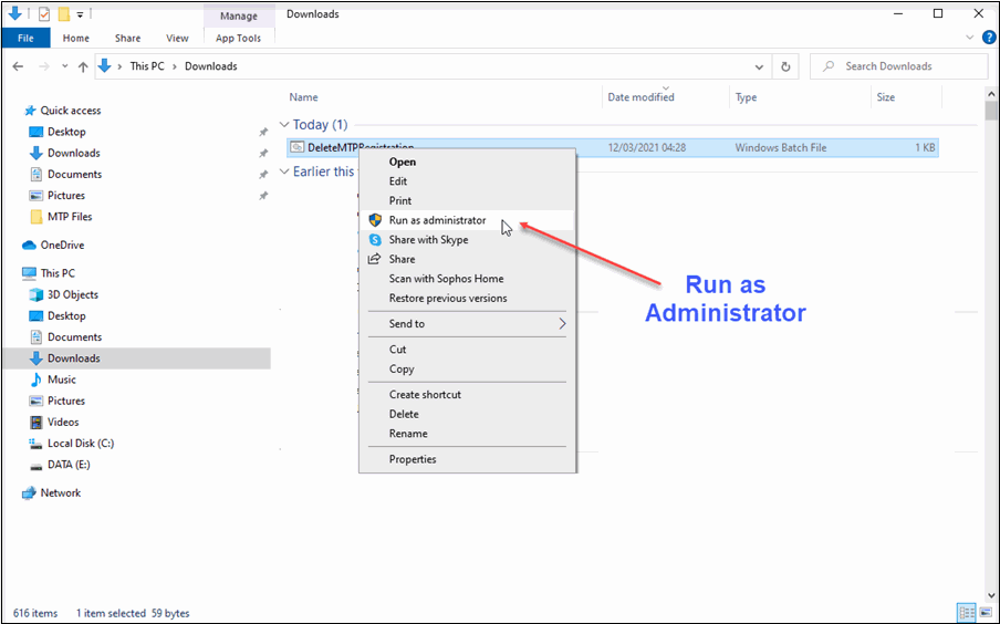 run as administrator 